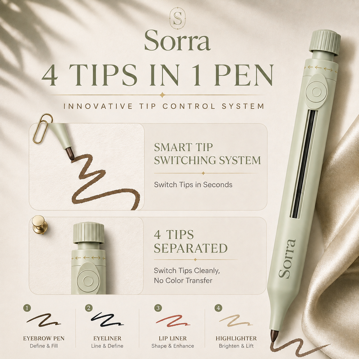 Sorra™ 4 In 1 Makeup Pen
