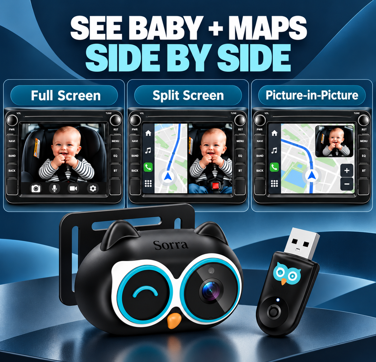 Sorra™ CarPlay Baby Camera